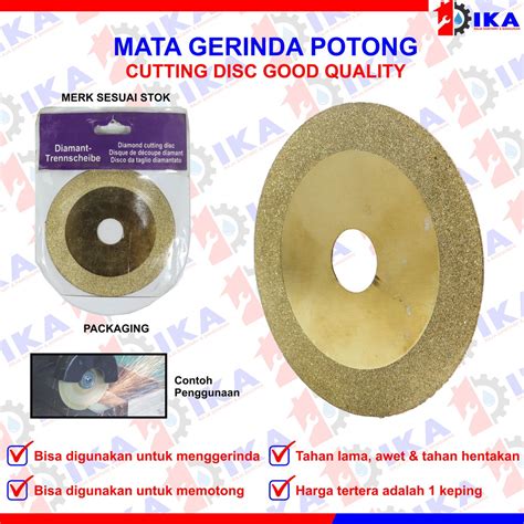 Jual Mata Pisau Gerinda Cutting Disc Diamond Wheel 4 Intan Potong Batu