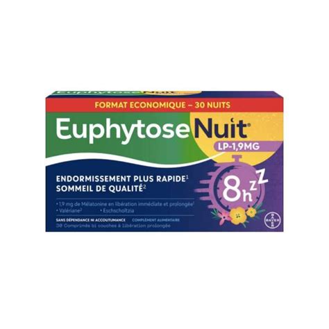 Bayer Euphytose Nuit Lp Mg Comprim S Parapharmacie Pharmarket