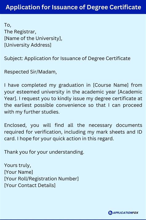 Samples Request Letter For Degree Certificate