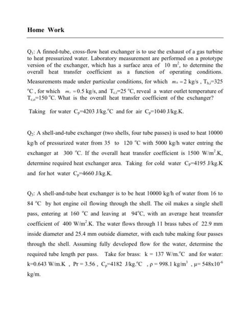 Solved Home Work Q A Finned Tube Cross Flow Heat Exchanger Chegg