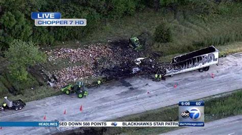 Semi Driver Killed In Crash On Southbound I 55 Near Braceville Cleanup Continues