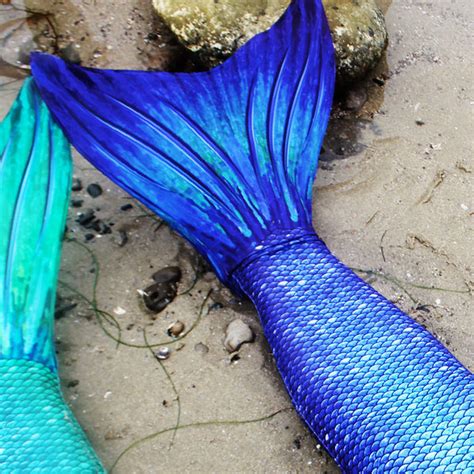 Realistic Mermaid Tails In Lime Green Scale Design Swimmable Sun Tail