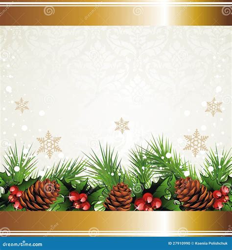 Christmas Wreath Background Stock Vector - Image: 27910990