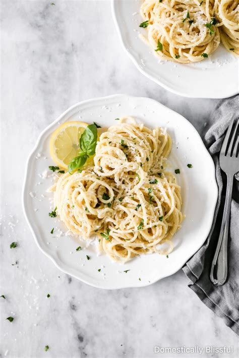 Lemon Garlic Parmesan Pasta Domestically Blissful