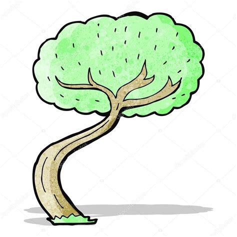 Árbol retorcido de dibujos animados vector gráfico vectorial