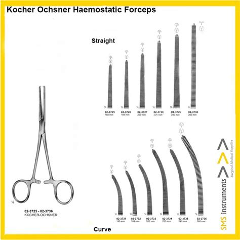 Kocher Ochsner Haemostatic Forceps SMS Surgical Instruments