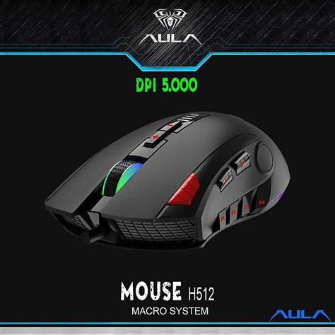 MOUSE GAMING Mouse H 512 Macro P3325 12 Buttons AULA INDONESIA