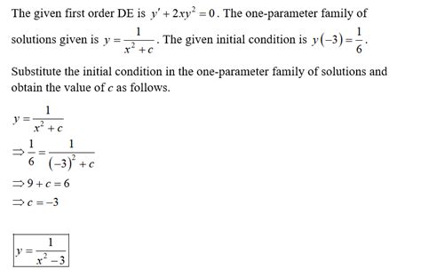 Answered Y X C Is A One Parameter Bartleby