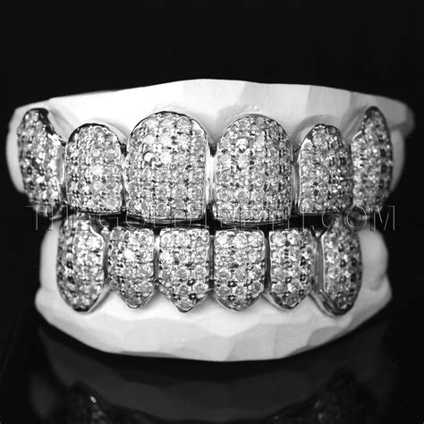 Diamond Grillz Cz Iced Out Silver Grillz Custom Sterling Etsy