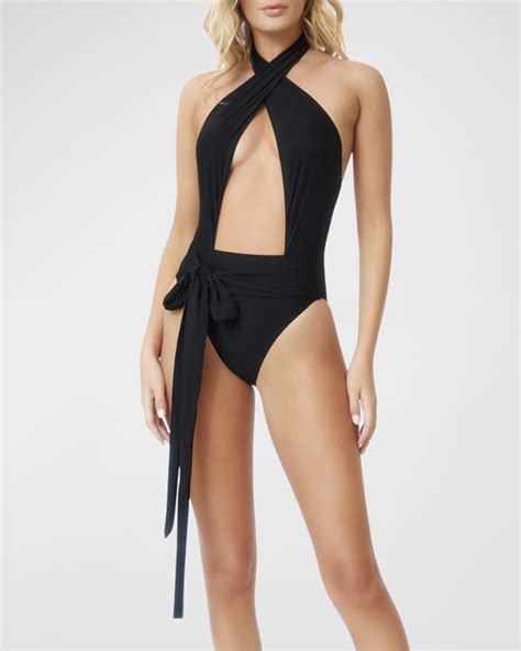 Pq Swim Alex Halter One Piece Swimsuit Neiman Marcus