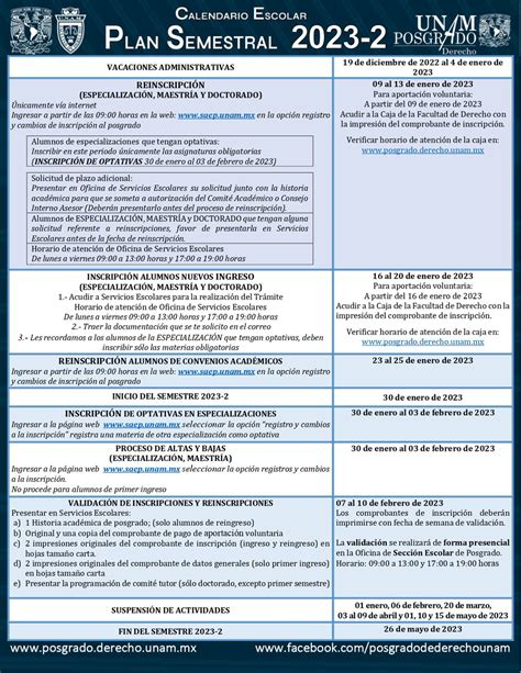 Facultad De Derecho On Twitter Te Compartimos Los Calendarios Del