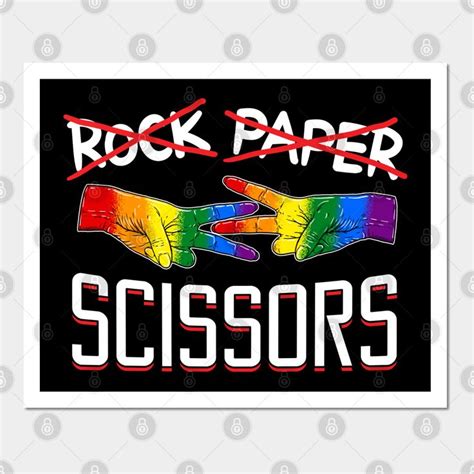 Rock Paper Scissors Lesbian LGBTQ Pride Wall Art Print