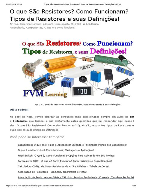 Como Funciona Os Resistores - O Que São Resistores - Como Funcionam - Tipos de Resistores e Suas ...