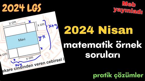 2024 Lgs📣 2024 Nisan Ayı Örnek Matematik Soruları Ve Pratik Çözümleri