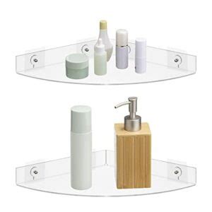 Navaris Acrylic Corner Shower Shelves Set Of 2 No Drilling Clear