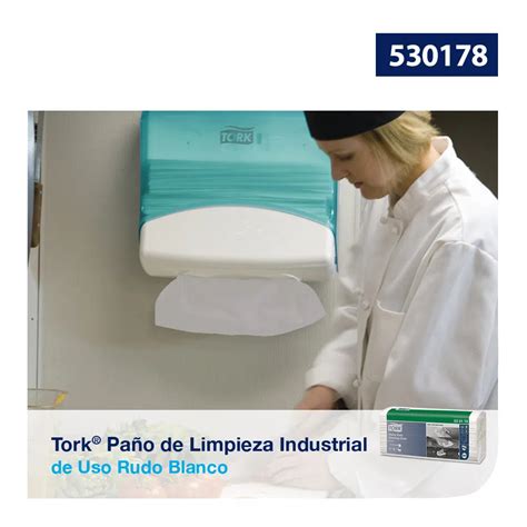 530178 Paño de limpieza industrial Uso Rudo Blanco Tork