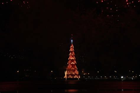 Christmas Tree Lagoa Rodrigo De Freitas Inaugurated With Fireworks Show Stock Photo - Download ...