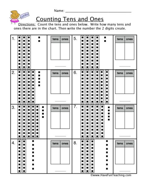 Break It Apart Counting Tens Ones Worksheet Have Fun Teaching