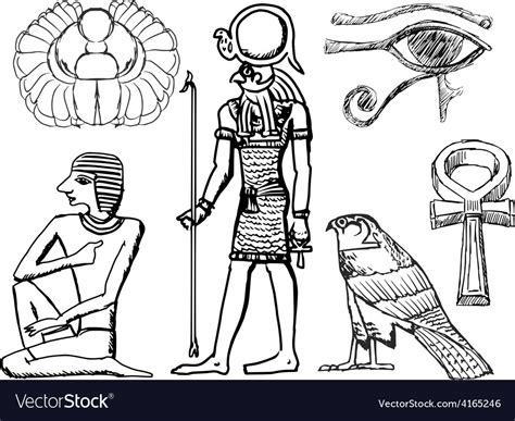 Ancient Egyptian symbols Royalty Free Vector Image