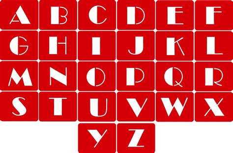 Alphabet Stencil Set In Broadway Font 5cm 7cm And 10cm