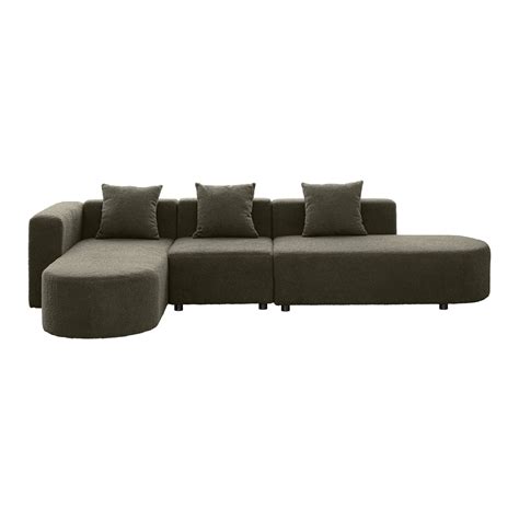 Brayden Studio Modern Sectional L Shape Boucle Sofa With Curved Seat