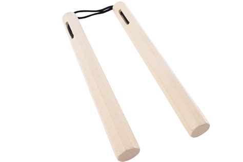 Nunchaku Octagonal White Wood And Rope Dragonsportseu