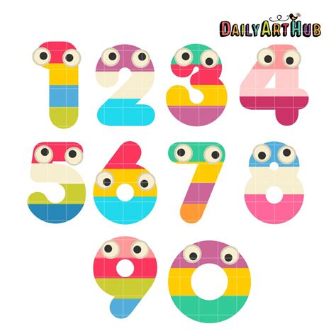 Googly Eyed Numbers Clip Art Set – Daily Art Hub // Graphics, Alphabets ...