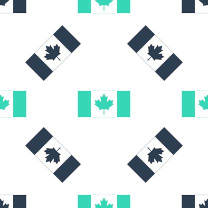 Green Canada Flag Icon Isolated Seamless Pattern On White Background ...