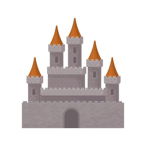 Ícone de desenho animado de castelo de fantasia medieval Grande