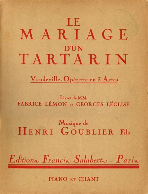 Ecmf Le Mariage D Un Tartarin Vaudeville Op Rette En