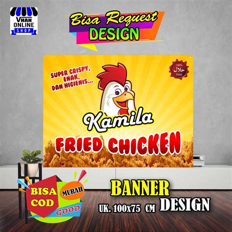 Jual Spanduk Banner Jualan Fried Chicken Ayam Geprek Ayam Krispy