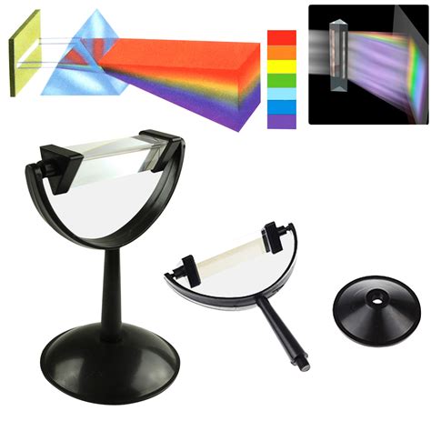 8cm Optical Glass Triangular Triple Prism Physics Teaching Light Spectrum With Stand Alex Nld