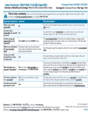 Fillable Online Kaiser Permanente Traditional Plan Copay Hmo Fax