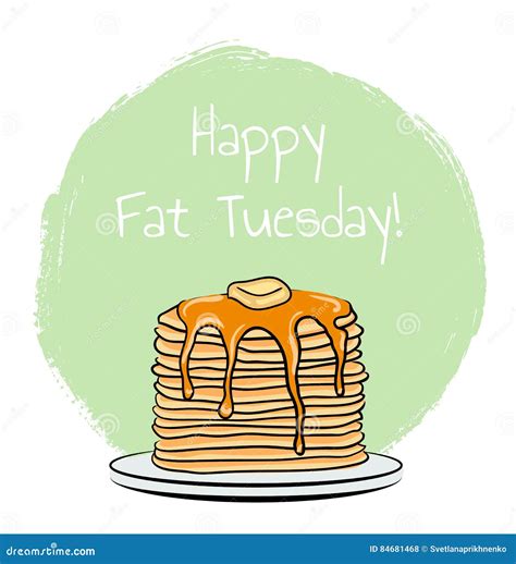 Fat Tuesday stock vector. Illustration of shrove, pancakes - 84681468