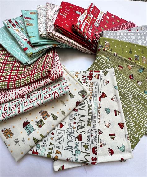 Christmas Fat Quarter Bundle Snowkissed Fabric Bundle 20 Fat Etsy