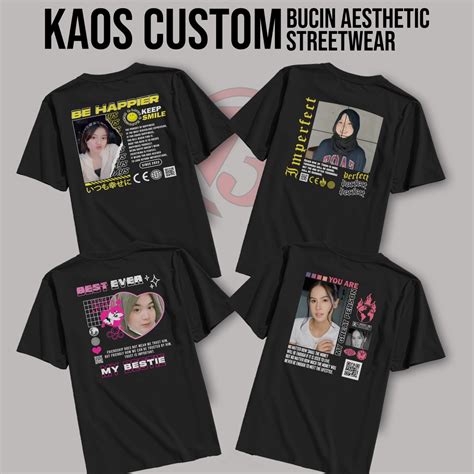 Jual Kaos Baju Custom Aesthetic Bucin Custom Foto Sehari Jadi Bebas