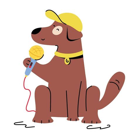 Trendy Dog Singing 25431571 Vector Art at Vecteezy