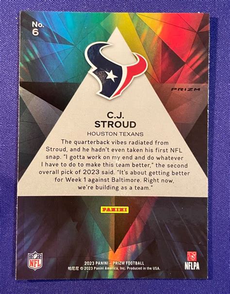 2023 Panini Prizm Prizmatic Silver Prizm 6 C J Stroud RC EBay