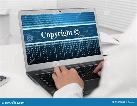 Laptop Computer With Copyright Message Royalty Free Stock Images