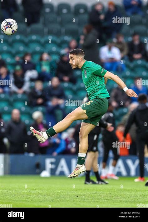 Julio Pleguezuelo Of Plymouth Argyle Warming Up During The Sky Bet