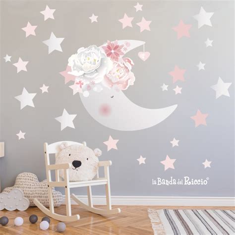 Adesivi Murali Cameretta Bambina La Luna Rosa