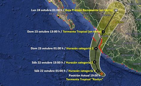 Conoce Cuál Es La Trayectoria Del Huracán Roslyn A Dónde Se Dirige Y