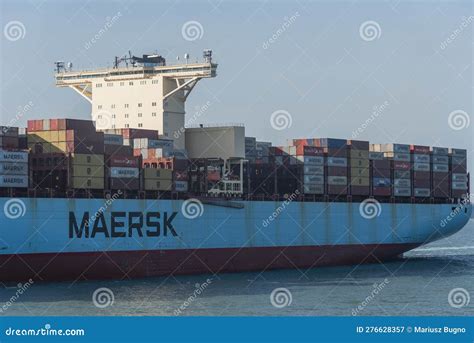 Maersk Owned Container Ship At Sea Editorial Photography Image Of