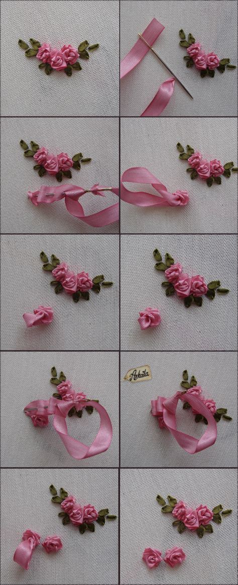 Ribbon Embroidery Roses Step By Step Embroidery