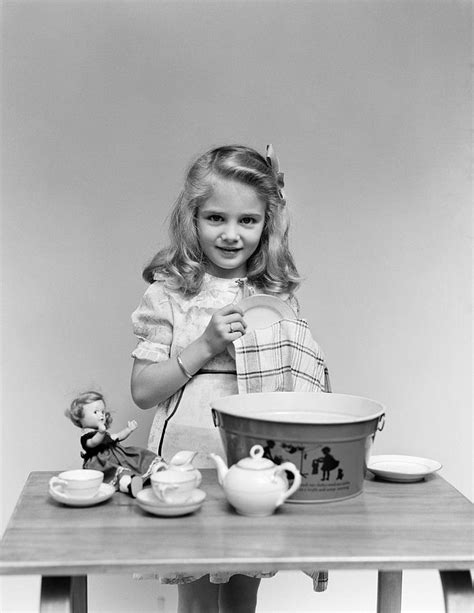 Girl Washing Dishes C 1940s Photograph By H Armstrong Roberts Classicstock