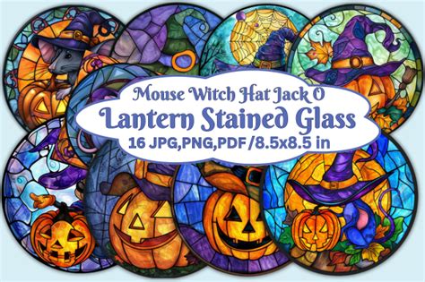 Mouse Witch Hat Jack O Lantern Stained G Graphic By Tshirtado