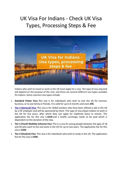 Ppt Uk Visa For Indians Check Uk Visa Types Processing Steps And Fee Powerpoint Presentation