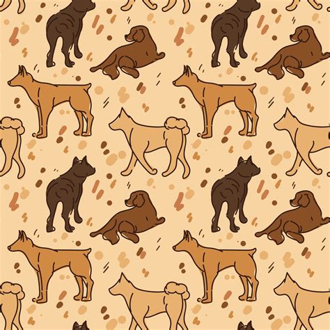 Pattern Drawing with different dogs in different poses. Graphic ...