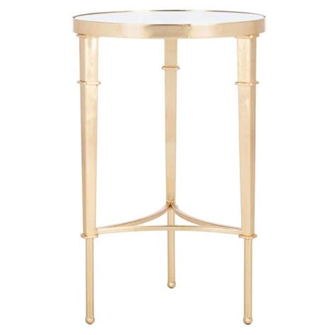 Safavieh Carly 16 In Gold Round Glass End Table Amh8331a The Home Depot