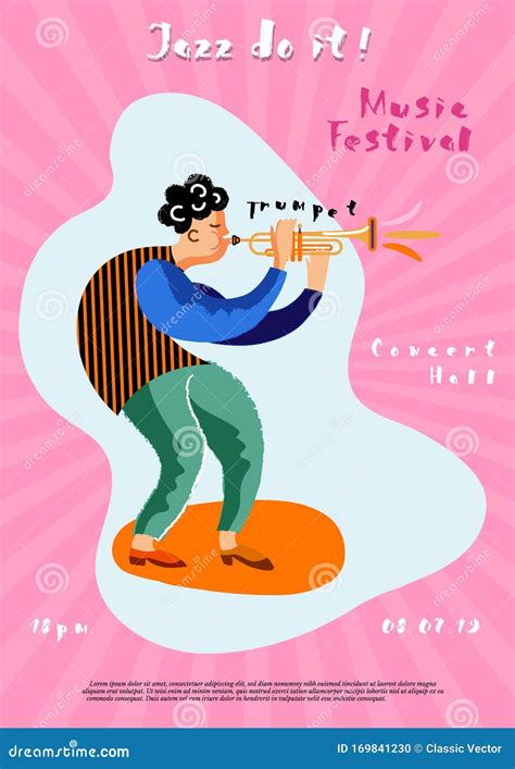 Music Festival Leaflet Template. Grand Piano Player Cartoon Character ...